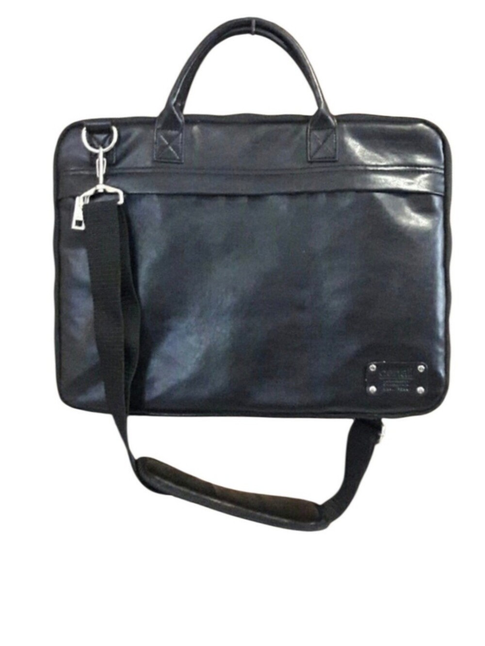 Denali Black Leather Laptop Bag